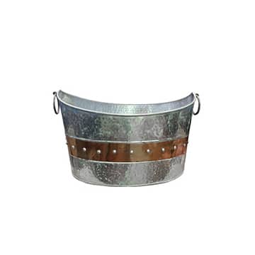 Studded Ice Bucket – Silver and Brass