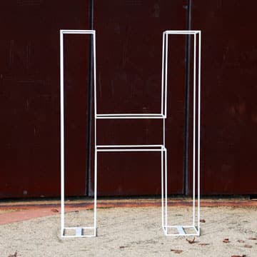 Wire Letter – H – White – 180cmH