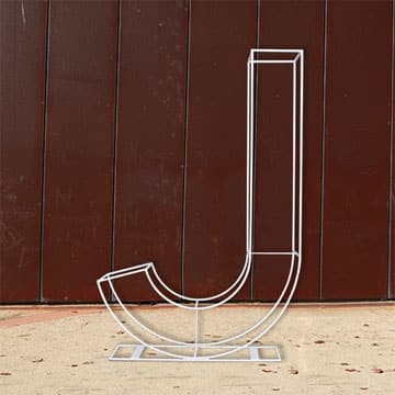 Wire Letter – J – White – 180cmH