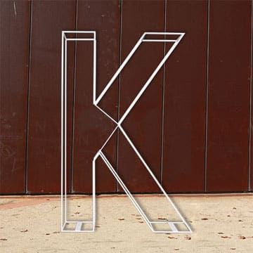 Wire Letter – K – White – 180cmH