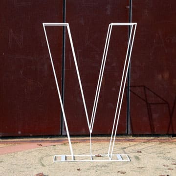 Wire Letter – V – White – 180cmH