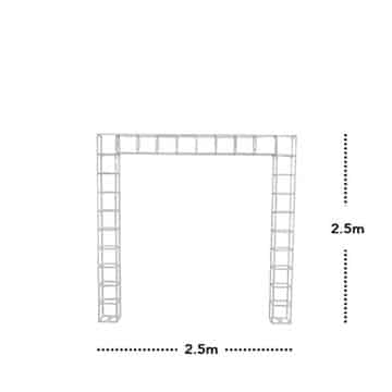 Wire Pergola Arch – White – 250cmW x 250cmH