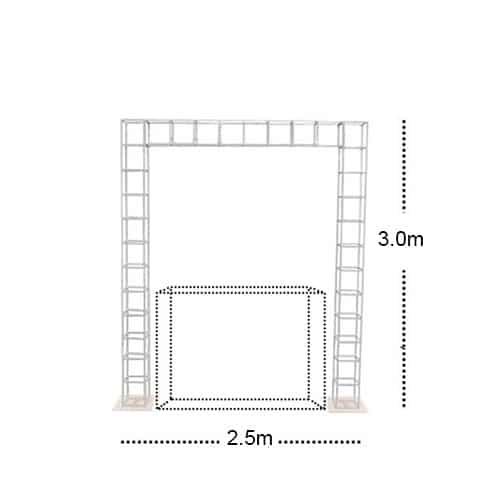 Wire Pergola Set – White – 250cmW x 250cmL x 300cmH