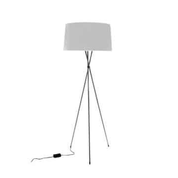 Tripod Floor Standing Lamp – White Shade – 63cmW x 172cmH