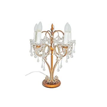 Chandelier Table Lamp – Gold with Crystal Beads