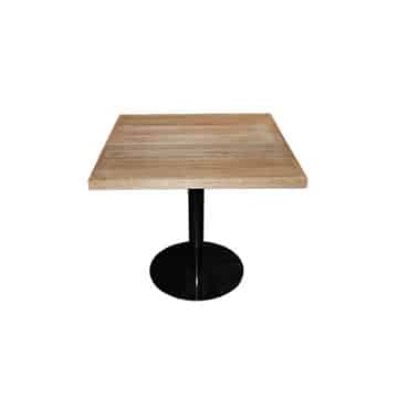Madison Cafe Table – Natural Timber with Black Base – 80cmL x 80cmD x 75cmH