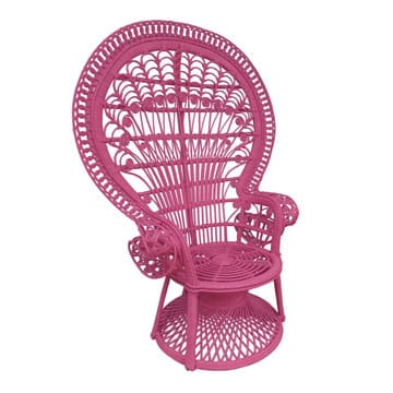 Peacock Chair – Pink – 100cmW x 53cmD x 150cmH