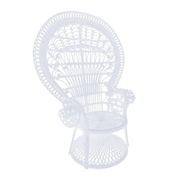 Peacock Chair – White – 100cmW x 53cmD x 150cmH