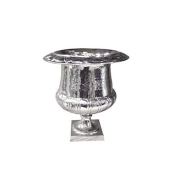 Ornate Urn – Silver – Square Base