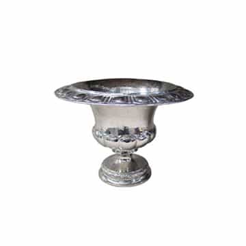 Ornate Urn – Silver – Round Base