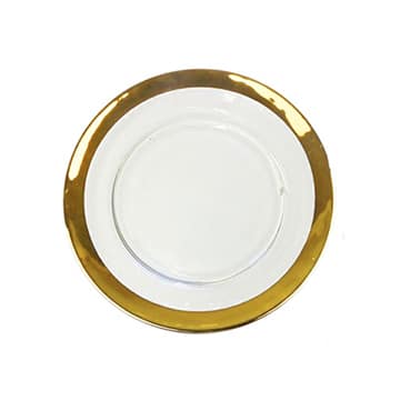 Charger Plate – Clear Glass with Gold Trim
