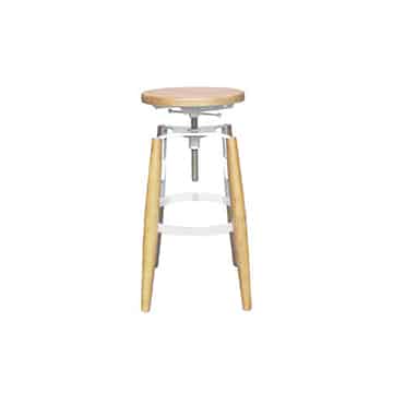 Anders Bar Stool – Natural Timber and White