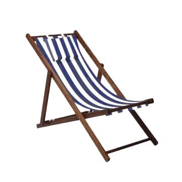 Summer Deck Chair – Blue and White Stripe – 58cmW x 100cmD x 110cmH