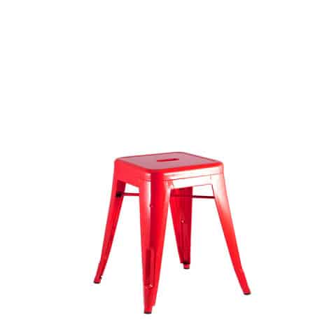 Tolix Low Stool – Scarlet Red – 45cmH