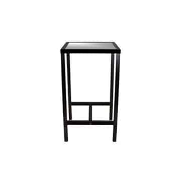 Italia Bar Table – Black Frame with White Top – 60cmL x 60cmW x 110cmH