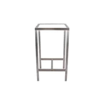 Italia Bar Table – Chrome Frame with White Top – 60cmL x 60cmW x 110cmH