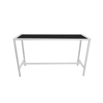 Italia Tapas Table – White Frame with Black Top – 180cmL x 60cmW x 110cmH