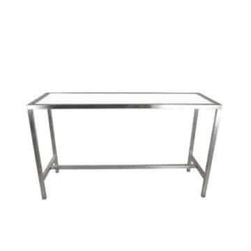 Italia Tapas Table – Chrome Frame with White Top – 180cmL x 60cmW x 110cmH