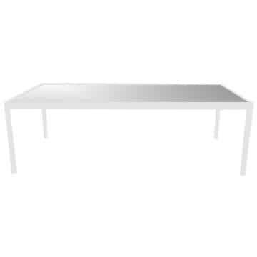 Italia Dining Table – White Frame with White Top – 240cmL x 120cmW x 75cmH