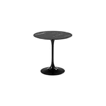 Tulip Side Table – Black Marble – 50cmW x 52cmH