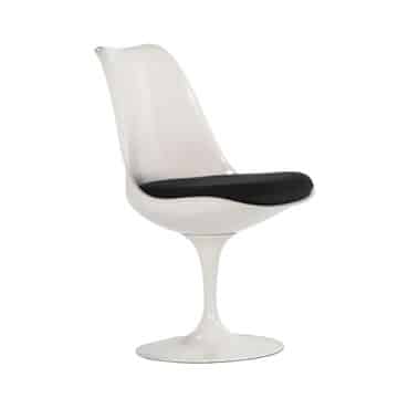 Tulip Chair – White with Black Seat – 50cmW x 56cmD x 80cmH