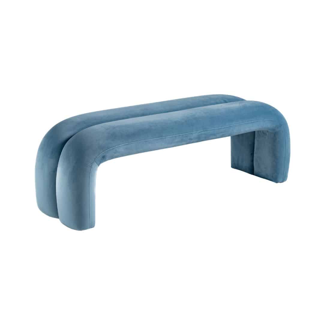 Apollo Bench Seat – Sky Blue Velvet