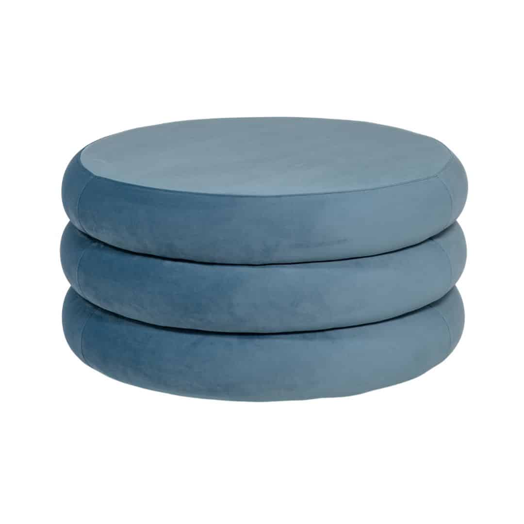 Apollo Ottoman – Sky Blue Velvet – Large