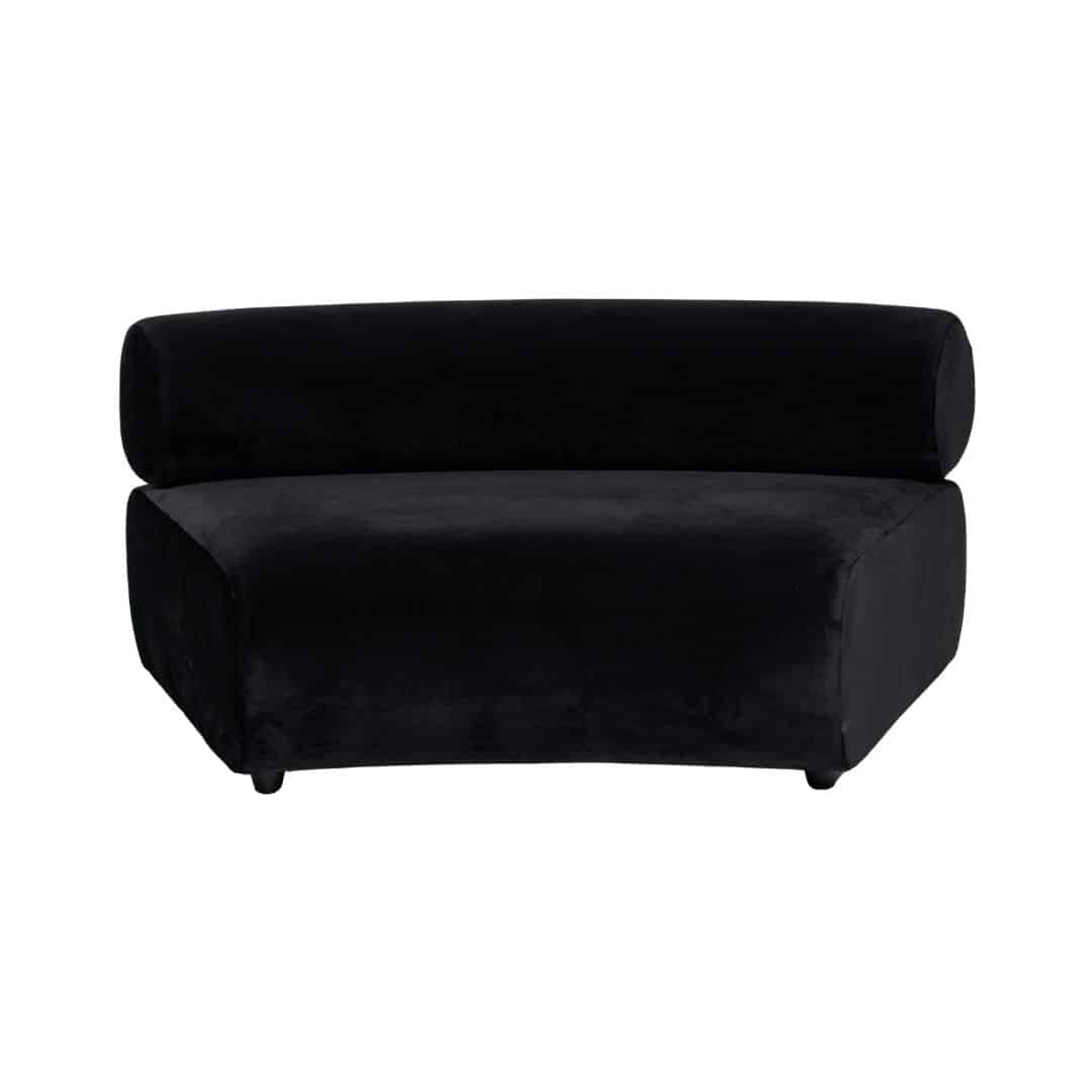 Apollo Single Curved Lounge – Black Velvet