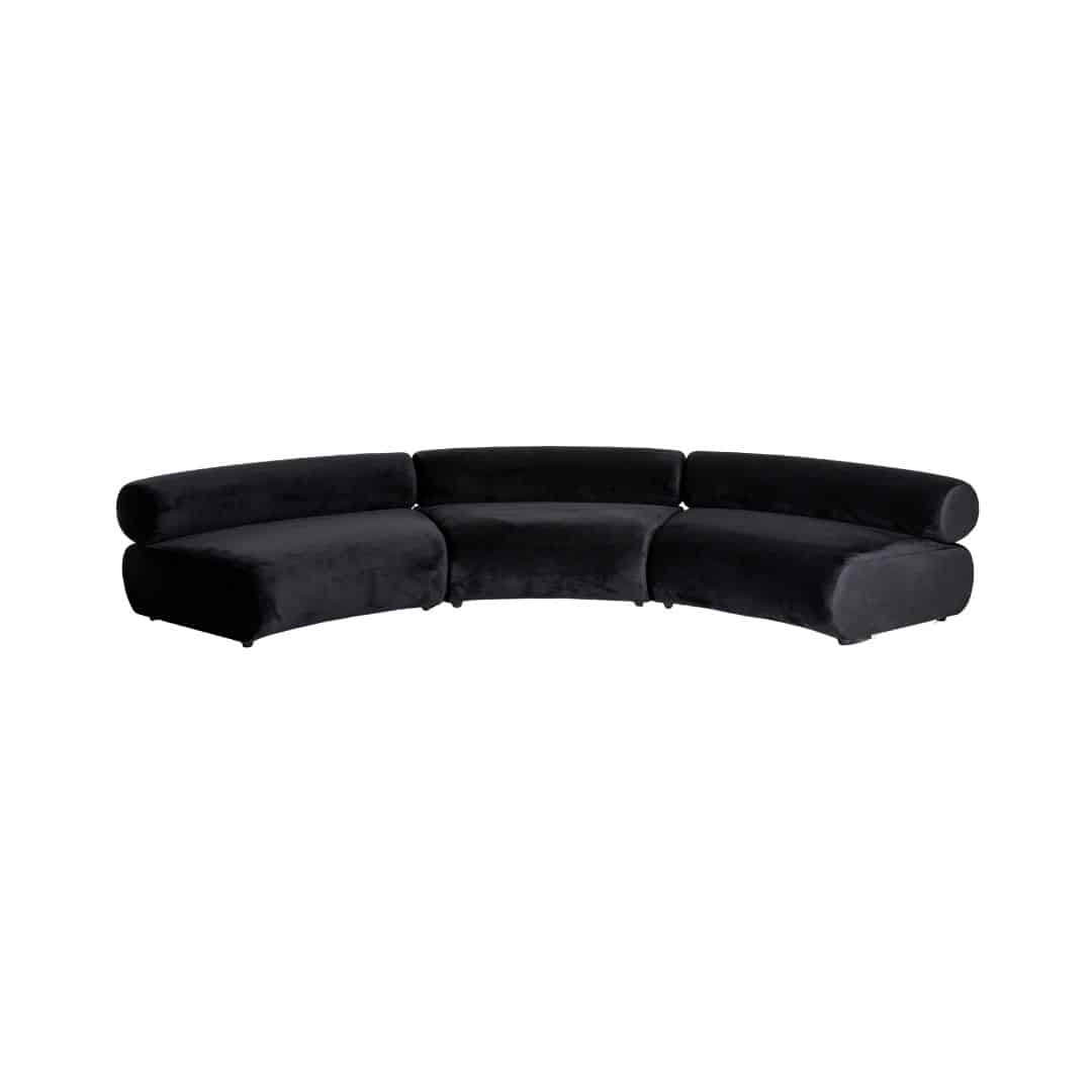 Apollo Single Curved Lounge – Black Velvet