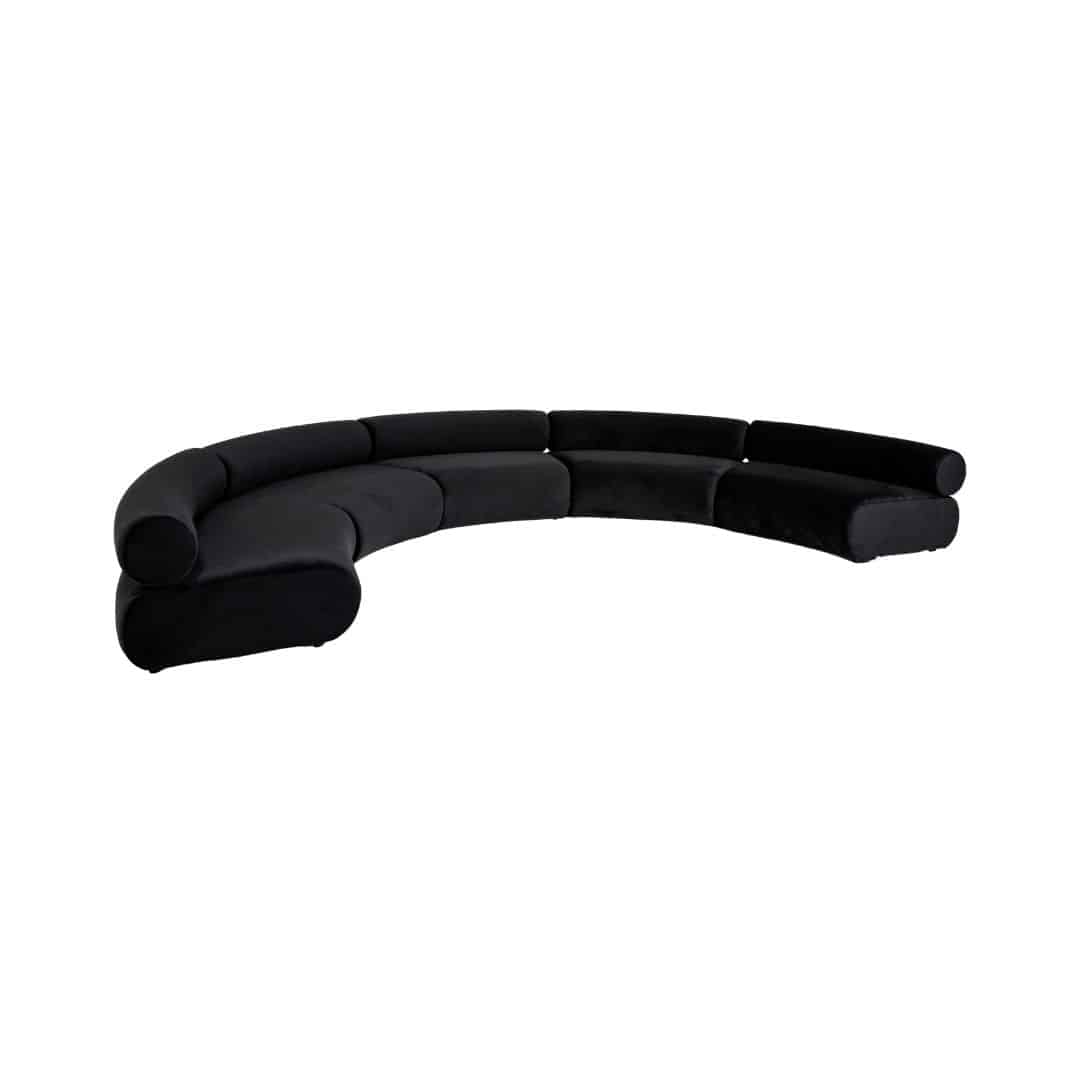 Apollo Half Curved Lounge – Black Velvet