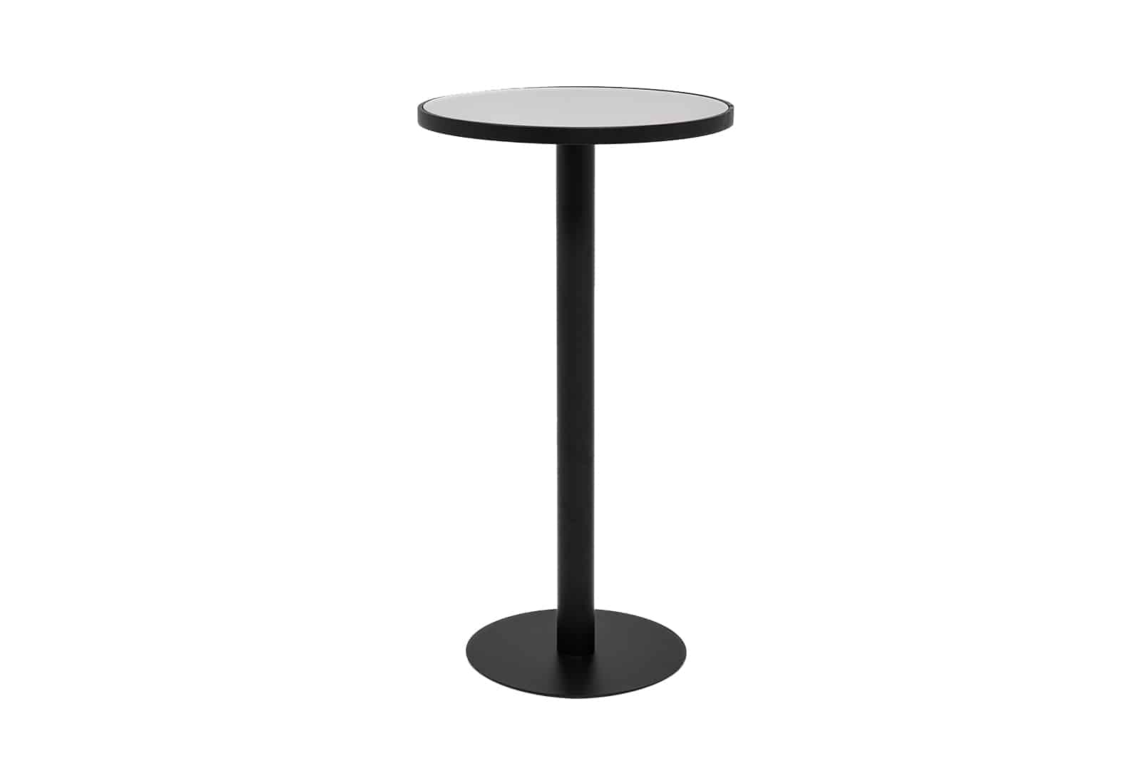 Atlas Bar Table – Black with White Top – 60cmW x 110cmH