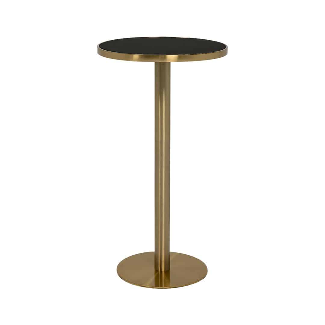 Atlas Bar Table – Gold with Black Top