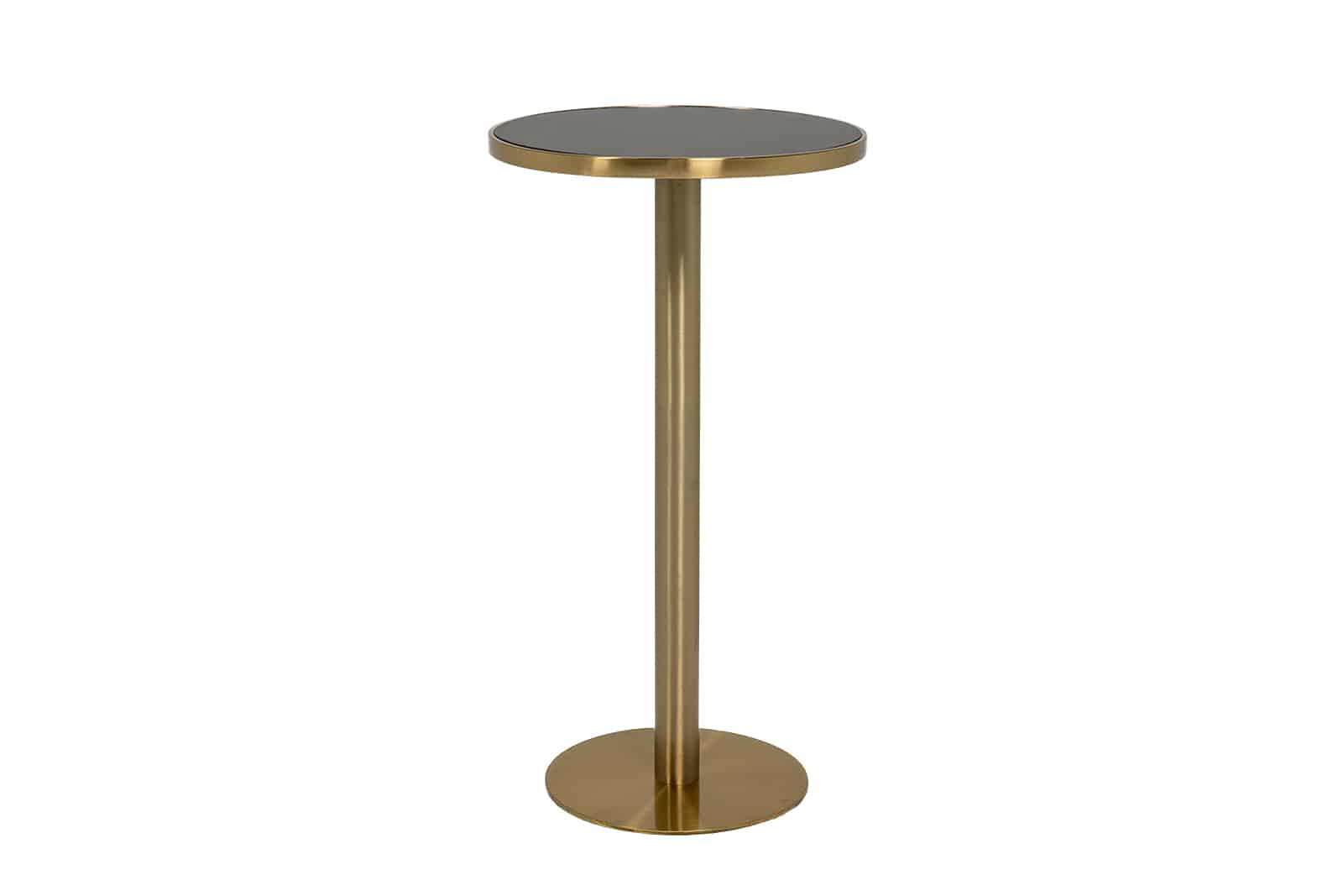 Atlas Bar Table – Gold with Black Top – 60cmW x 110cmH
