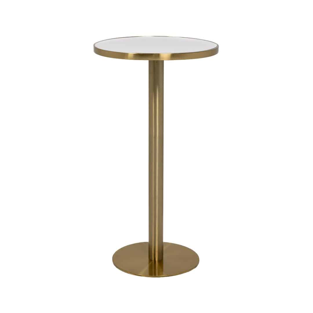 Atlas Bar Table – Gold with White Top