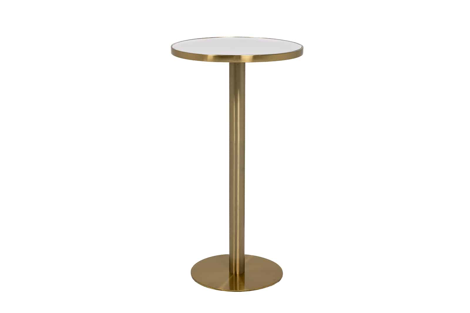 Atlas Bar Table – Gold with White Top – 60cmW x 110cmH