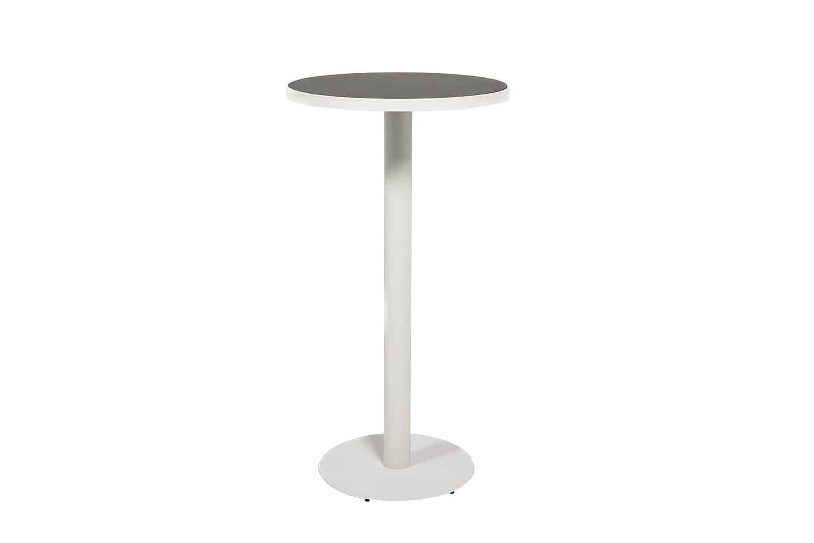 Atlas Bar Table – White with Black Top – 60cmW x 110cmH