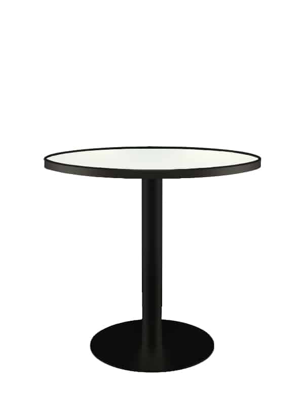 Atlas Cafe Table – Black with White Top – 80cmW x 75cmH