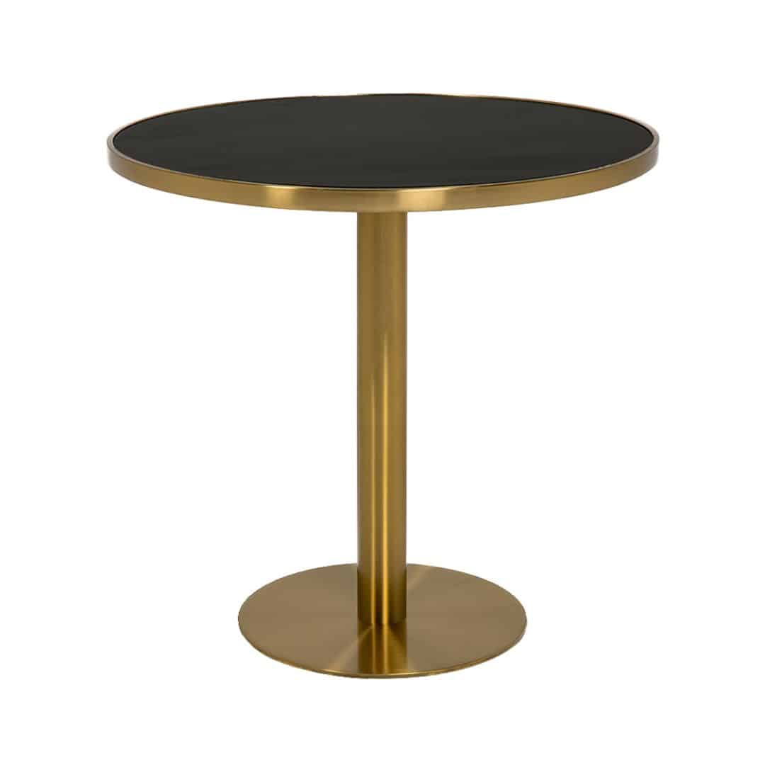 Atlas Cafe Table – Gold with Black Top