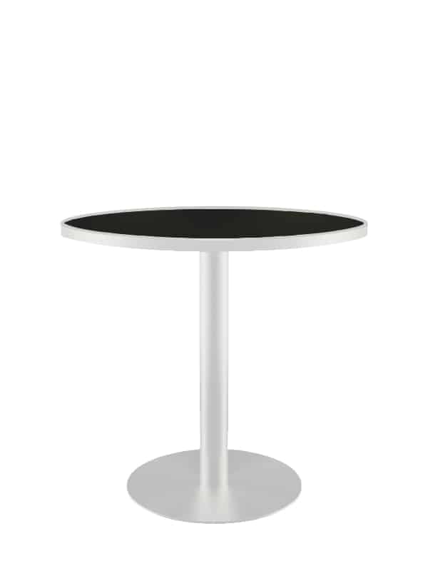 Atlas Cafe Table – White with Black Top – 80cmW x 75cmH
