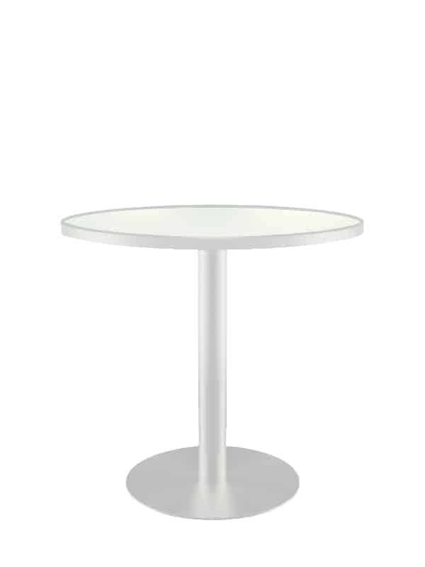 Atlas Cafe Table – White with White Top – 80cmW x 75cmH