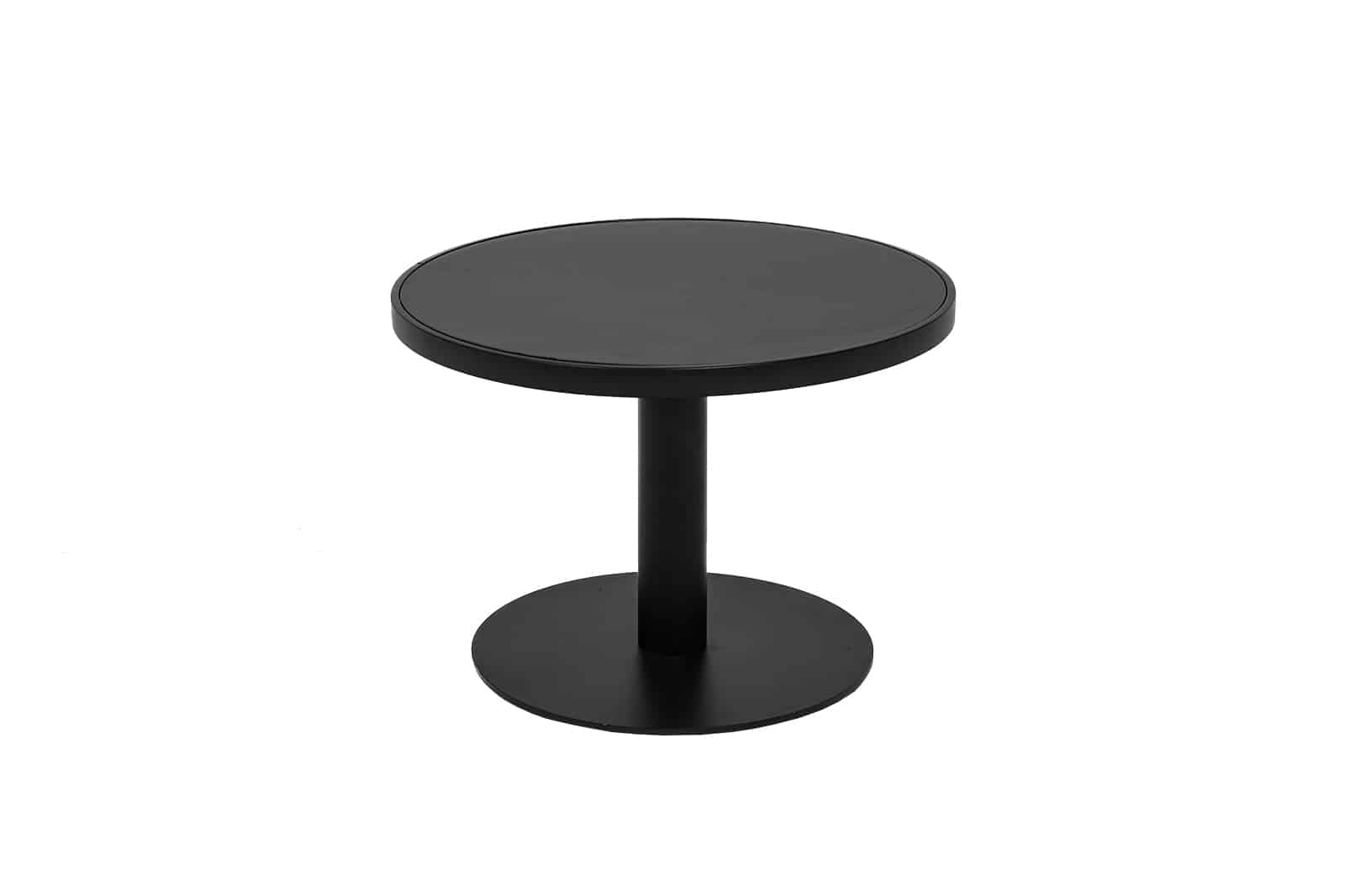 Atlas Round Coffee Table – Black with Black Top – 60cmW x 42cmH