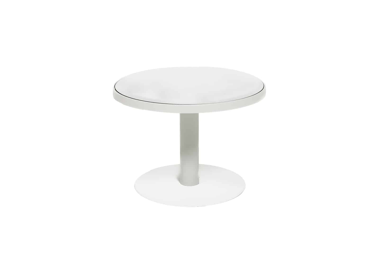 Atlas Round Coffee Table – White with White Top – 60cmW x 42cmH
