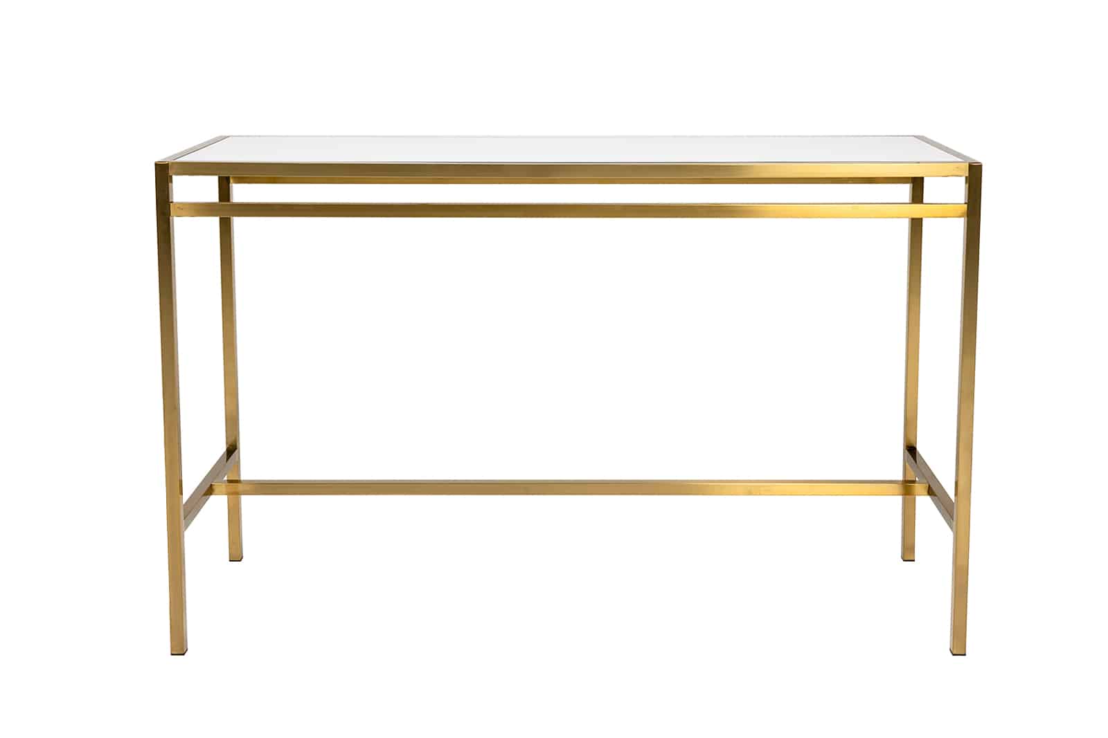 Atlas Tapas Table – Gold with White Top – 180cmL x 60cmD x 112cmH