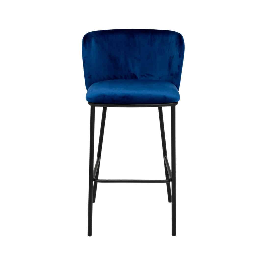 Nox Bar Stool – Navy Blue Velvet