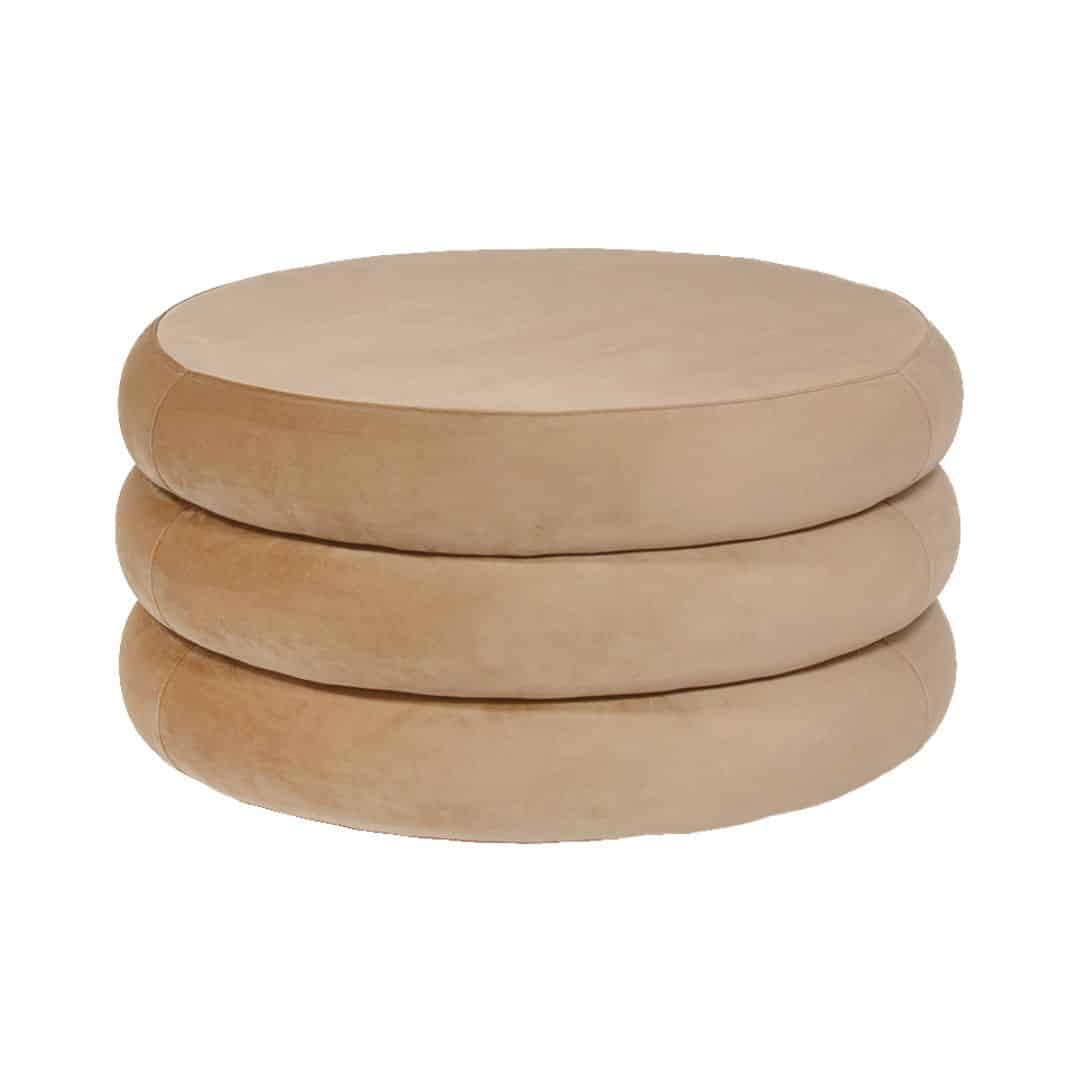 Apollo Ottoman – Stone Velvet – Large