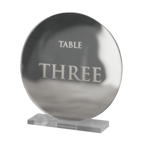 Table Number – Round Silver Mirror Acrylic – 150cmD