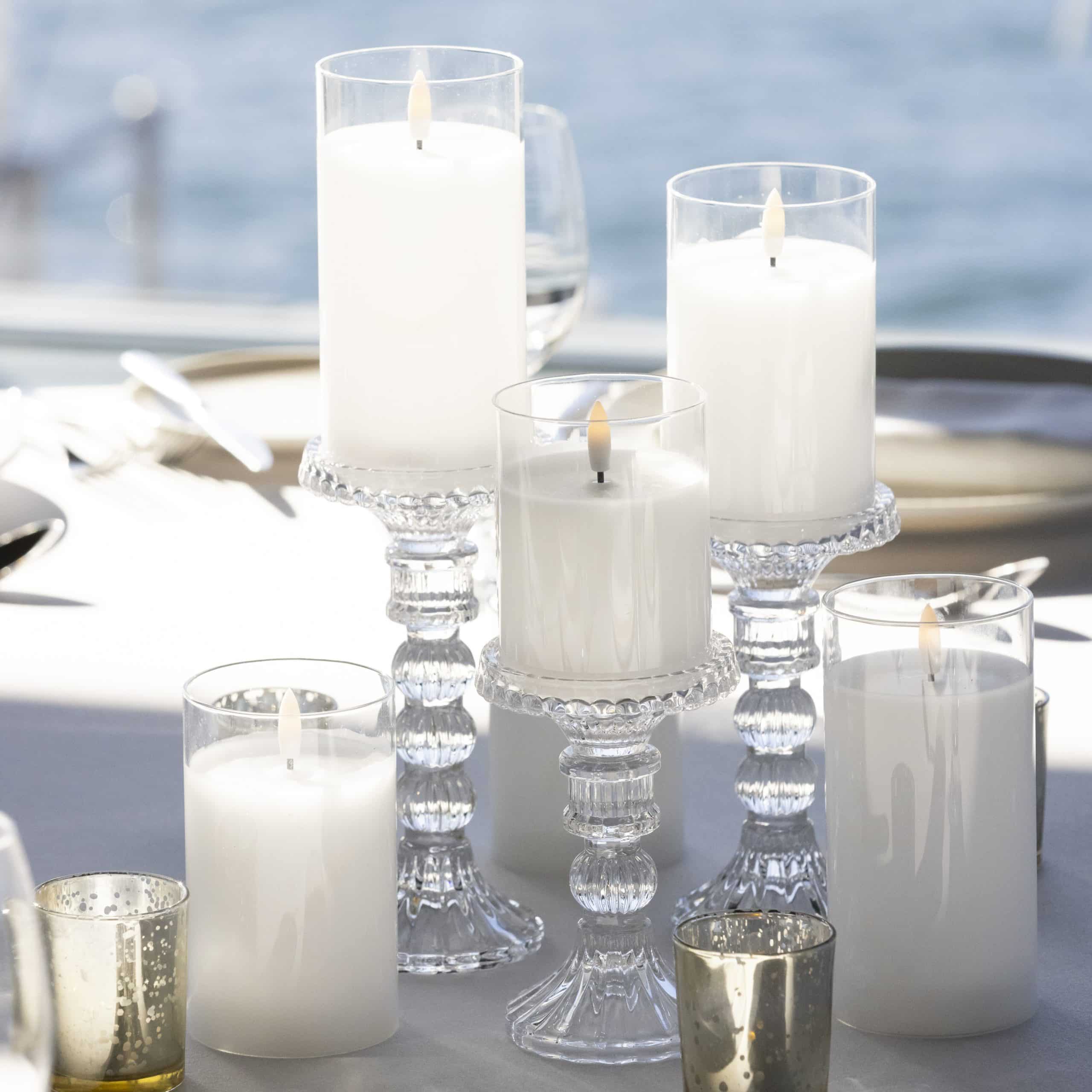 Casablanca Pillar/Taper Candlestick – Glass – Set of 3