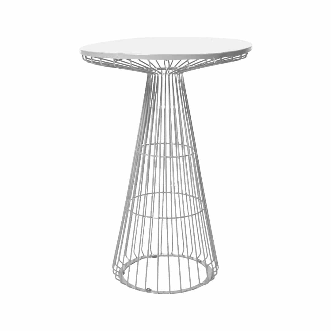 Wireworx Bar Table – White with Metal Top